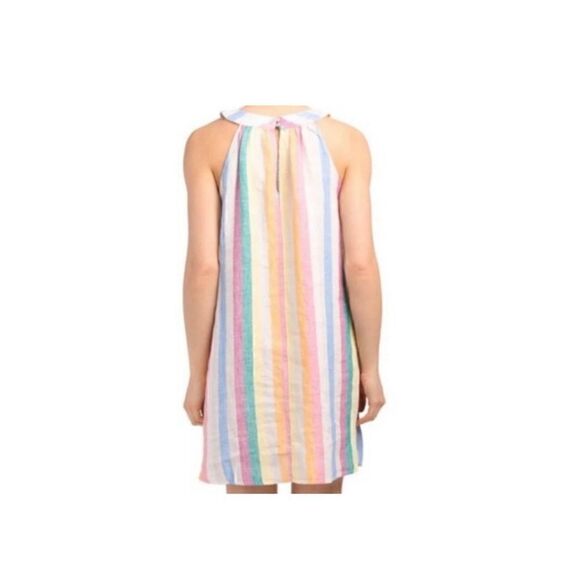 C&C California Linen Rainbow Stripe Halter Shift Dress-NWOT - Picture 11 of 13